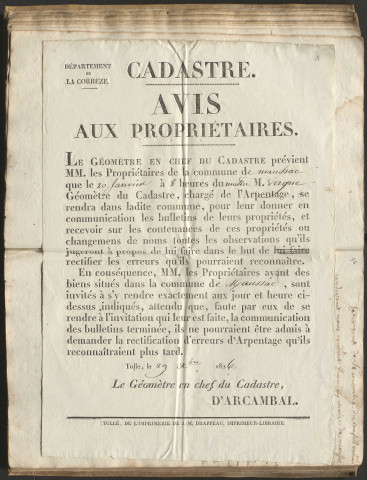 Délibérations du conseil municipal (1808-1838) ; extrait du registre des délibérations (1808-1854).