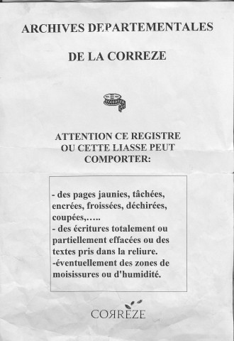 Naissances, mariages, décès (1883-1892)