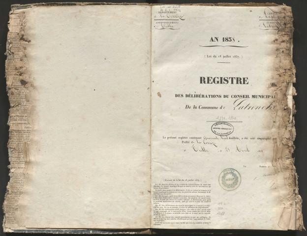 Délibérations du conseil municipal. 10 mai 1839-11 mai 1871
