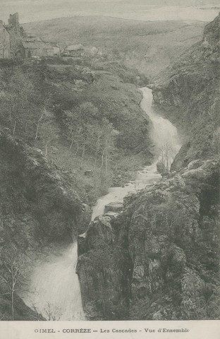 Gimel : "Gimel - Corrèze - Les cascades - Vue d'ensemble".