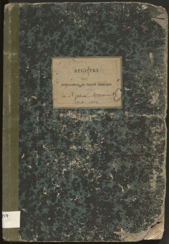 Délibérations du conseil municipal. 15 mai 1870-23 mars 1880