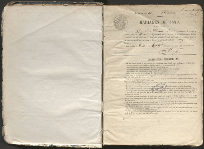 Mariages (1849-1868)