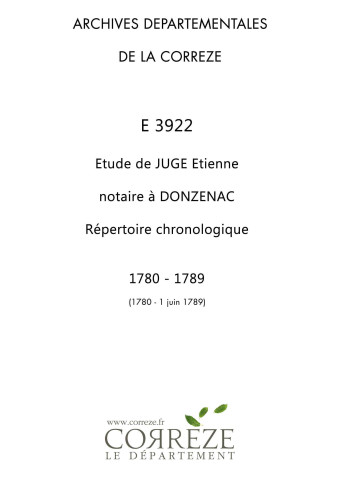 Répertoire chronologique : 1780-1 juin 1789