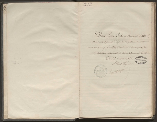 Délibérations du conseil municipal. 15 janvier 1881-26 mars 1911