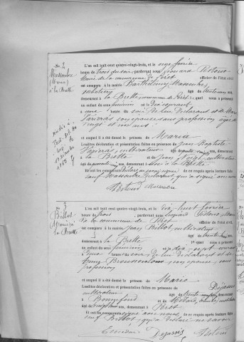 Naissances, mariages, décès (1883-1892)