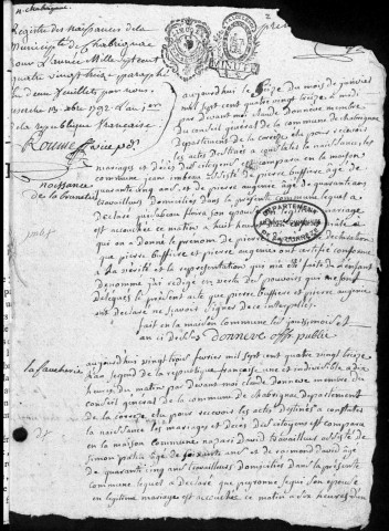 Naissances, mariages, décès (1793-1802)