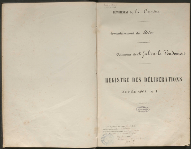Délibérations du conseil municipal. 16 juin 1901-25 février 1926