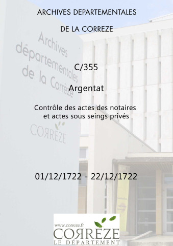 1er décembre 1722-22 décembre 1722