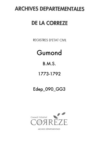 Baptêmes, mariages, sépultures (1773-1792)