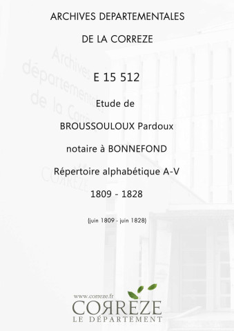 Répertoire alphabétique : A-V