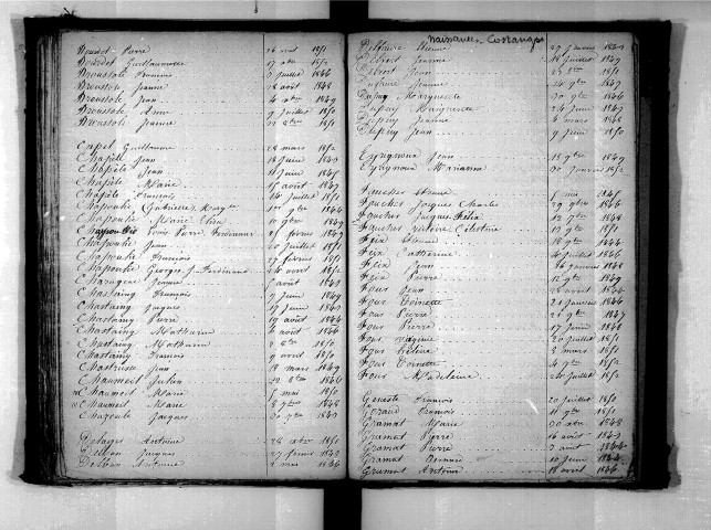 Tables décennales des naissances (1843-1852)