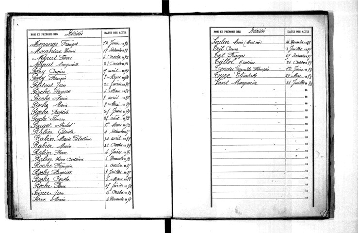 Tables décennales des décès (1883-1892)