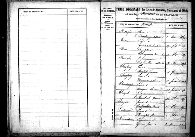 Tables décennales des décès (1843-1852)