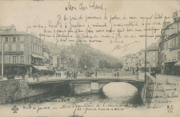 Tulle : "82 - Tulle, pont de la mairie".