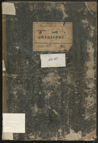Délibérations du conseil municipal. 20 mai 1838-15 août 1853