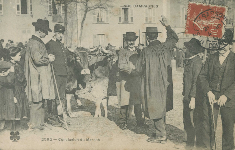 Folklore : "Nos campagnes - 2502 - Conclusion du marché".