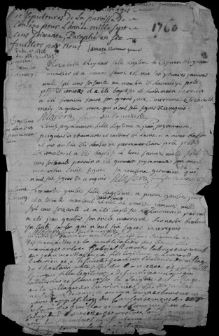 Baptêmes, mariages, sépultures (1760-1792)