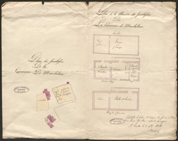 Maison d'école. Eglise. Presbytère. Cimetière ; concessions. Agence postale. Monument aux morts. Adduction d'eau.