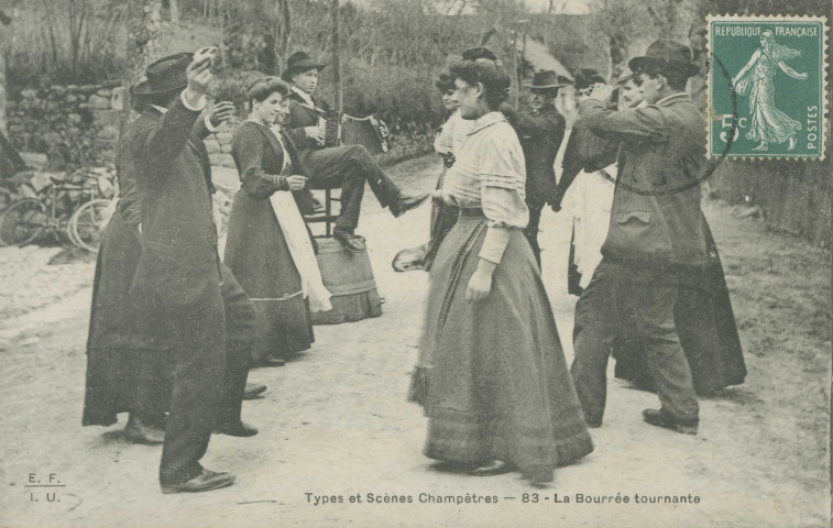 Folklore : "Types et scènes champêtres - 83 - La bourrée tournante".