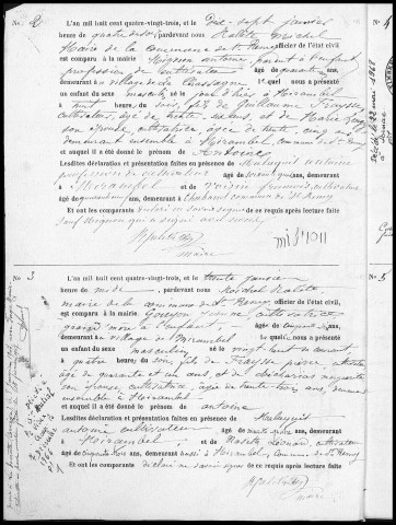 Naissances, mariages, décès (1883-1892)