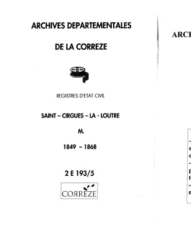 Mariages (1849-1868)
