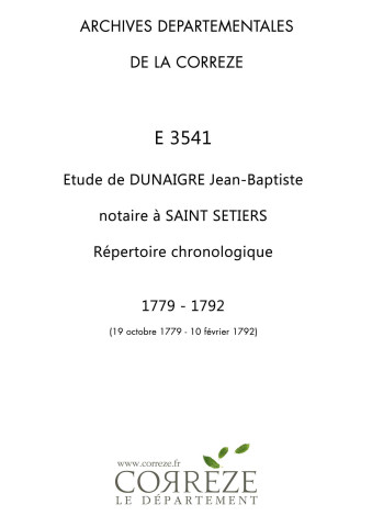 Répertoire chronologique : 19 octobre 1779-10 février 1792