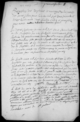 Baptêmes, mariages, sépultures (1773-1792)