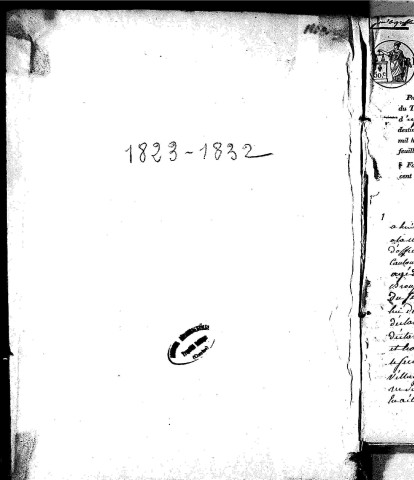 Naissances, mariages, décès (1823-1832)