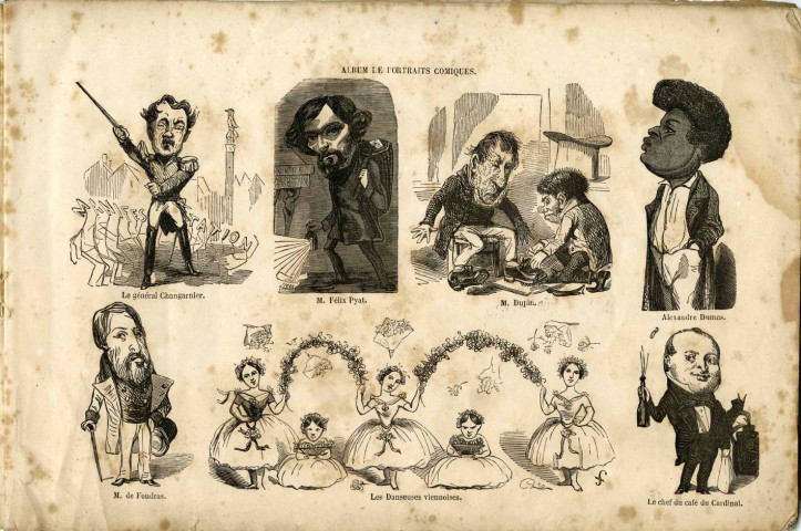 Album de portraits comiques contenant plus de cent sujets variés.