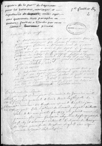 Baptêmes, mariages, sépultures (1743-1752)