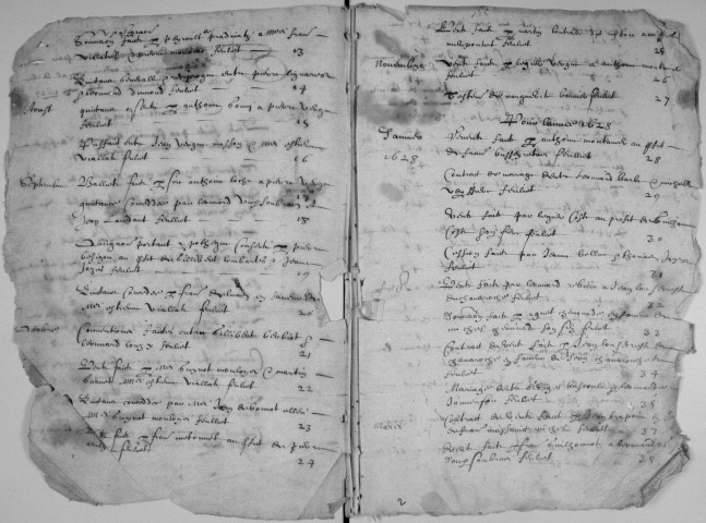 Répertoire chronologique : 1627-1652