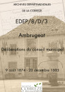 Délibérations du conseil municipal. 09 août 1874-20 décembre 1885