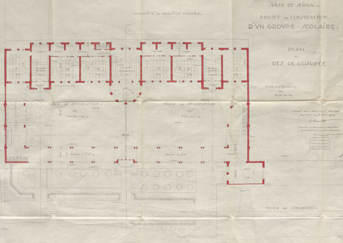 Construction d'un groupe scolaire au bourg et d'une école au hameau de Téreygeol.