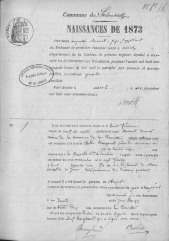 Naissances, mariages, décès (1873-1882)