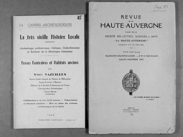 Articles, fascicules.