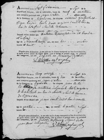 Décès (1799-1802)