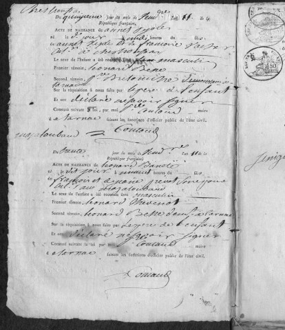 Naissances, mariages, décès (1803-1812)