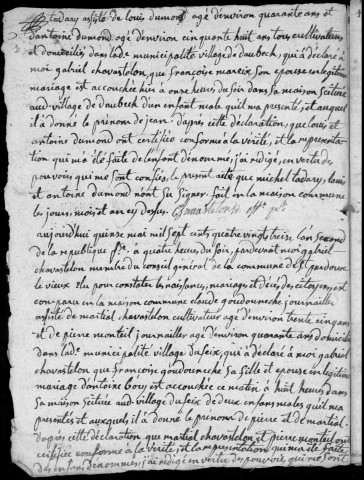 Naissances, mariages, décès (1793-1802)