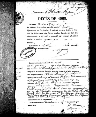 Décès (1869-1881)