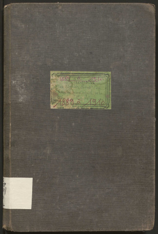 Délibérations du conseil municipal. 3 mars 1889-4 septembre 1910