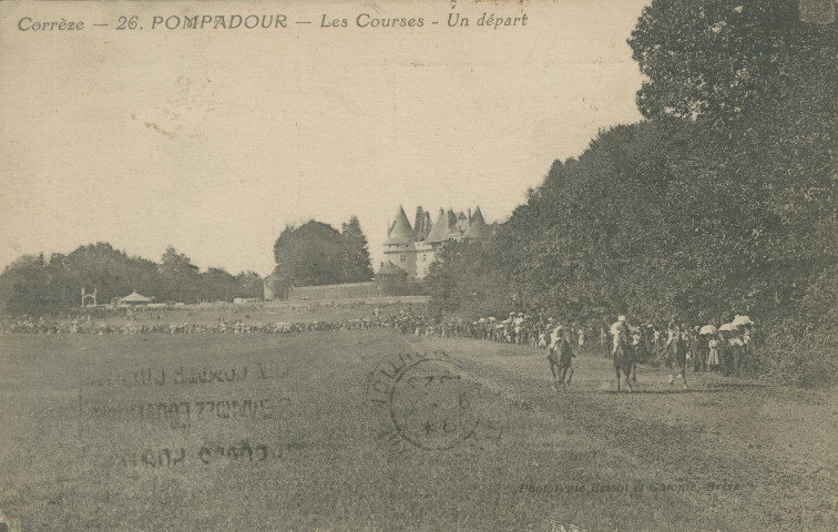 Arnac-Pompadour : "Corrèze - 26. Pompadour - Les courses - un départ".