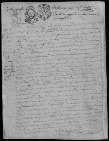 Naissances, mariages, décès (1793-1797)