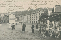Tulle : "77 Tulle. - La caserne du Champ de Mars et la rue nationale.".