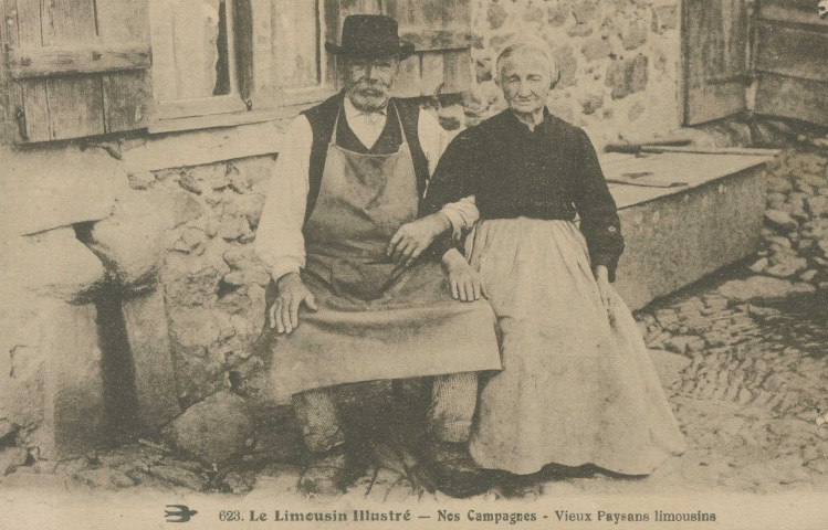Folklore : "623. Le Limousin illustré - Nos campagne - Vieux paysans limousins".