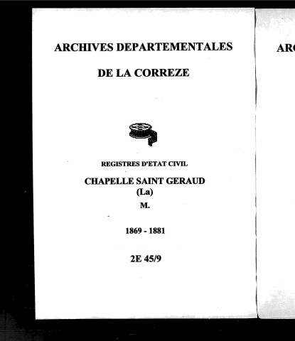 Mariages (1869-1881)