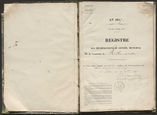 Délibérations du conseil municipal. 8 février 1858-15 août 1873