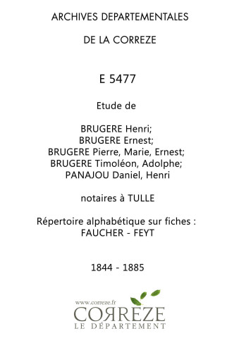Répertoire alphabétique sur fiches : Faucher-Feyt