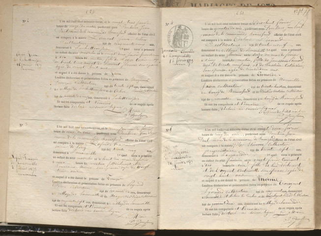 Naissances, mariages, décès (1873-1882)