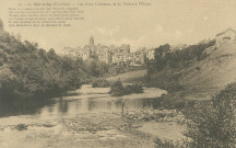 Uzerche : "O - 25. Uzerche (Corrèze) - Les vieux châteaux et la Vézère à l'Ouest". "Dans les temps glorieux que l'histoire rappelle, Sur son fier promontoire, oh ! qu'Uzerche était belle, Mirant dans les flots bleus ses belliqueux atours, La Vierge, en son honneur, ne souffrait nulle entaille, Il était malaisé de lui prendre la taille, Que défendait si bien sa ceinture de tours.
