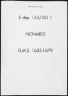 Baptêmes, mariages, sépultures (1635-1679)